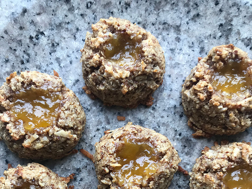 Top view of Northwest Peachy Cookies, cooked from a recipe using Oregon Grower’s Northwest Peach Jam, Cinnamon, and butter.