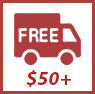 Logo - Free Shipping for orders over 50 dollars.