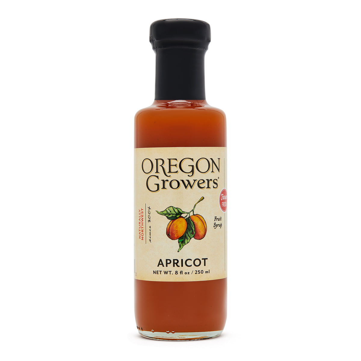Syrup Orson Close-up of the Apricot Fruit Syrup 8 oz. glass jar.